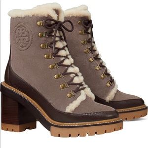 Tory Burch Miller Shearling Lug-Sole Ankle Boot Size 10.5 NEW IN BOX